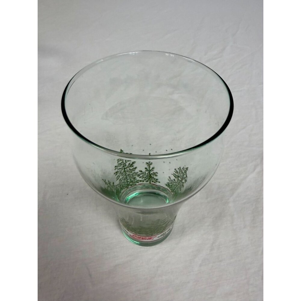 Libbey Coca Cola Christmas Glass Pine Trees Holly‎ 16 Oz - Picture 2 of 4